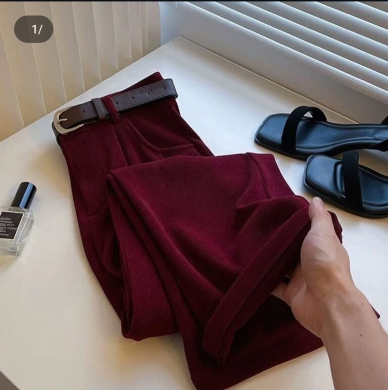 شلوار نیم بگ مخمل کبریتی