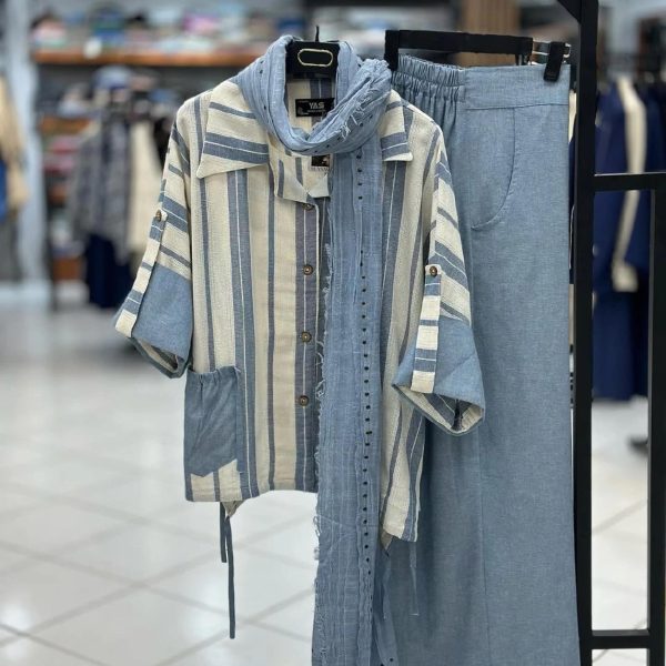 شومیز شلوار راه راه